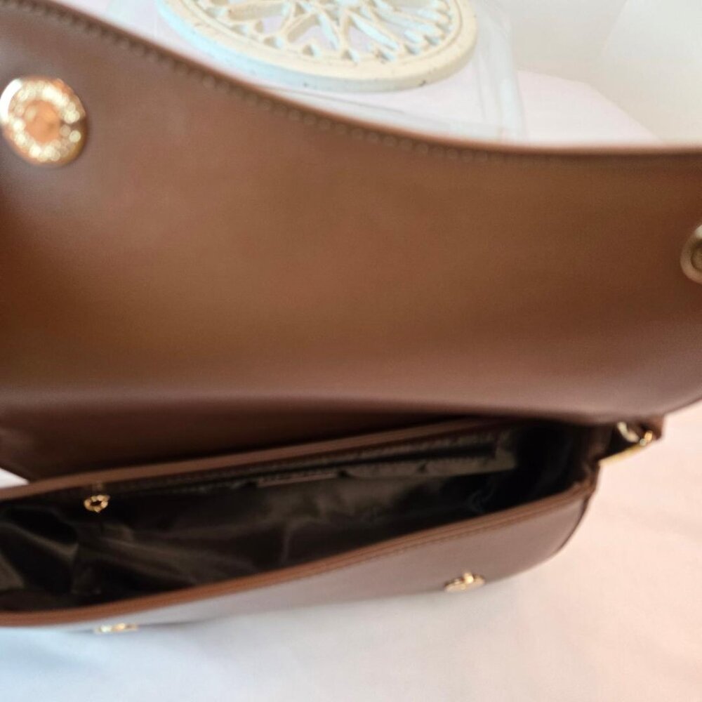 Women Shoulder Purse Vintage/Trendy Bag- Small Tote Handbag - Brown - Picture 7 of 11